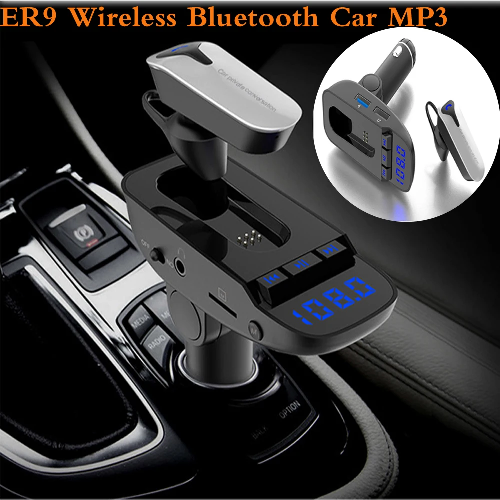 Беспроводная Автомобильная bluetooth-гарнитура V4.2 MP3-плеер fm-передатчик A2DP функция Автомобильная гарнитура