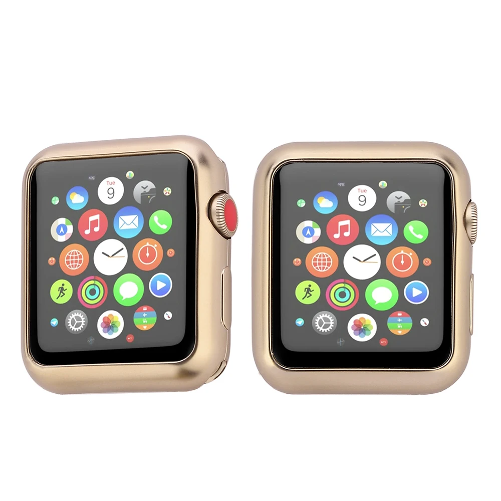 ТПУ цветная защитная накладка чехол для Apple Watch 3 2 1 42 мм 38 мм TPU чехол все включено чехол для Iwatch 5 4 40 мм 44 мм