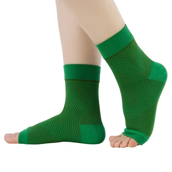 1 paar Sport Ankle Brace Protector Ademend Anti-zweet Compressie Voeten Ondersteuning Wrap Mouwen Bescherming Voor Fasciitis Plantaris