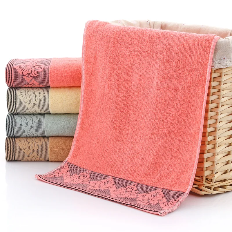 4 Colors High Absorbent Face Towel Cotton Bathroom Towel Hand Towel For Adults Quick Dry Soft 34*74cm