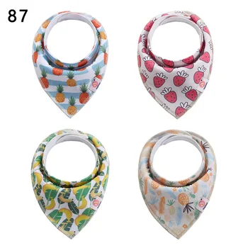 

Bandana baby bibs with adjustable snap / Fruit element with pineapple and strawberry and banana