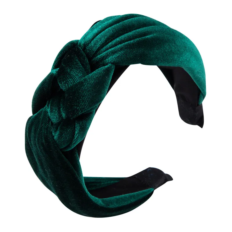 Europe Fan Temperament Solid Color Gold Velvet Knotted Headband Personality Korean Version Headband Hair Accessories H016