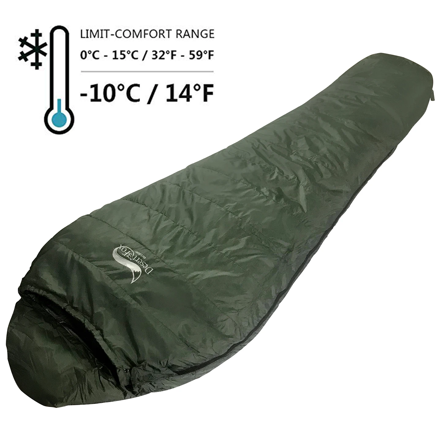 DesertFoxDuckDownSleepingBagWinterMummyWarmSleepingBag1000g