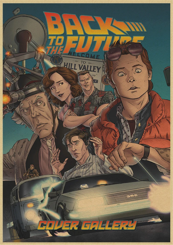 Classic Sci-fi Movie Back to The Future Retro Kraft Poster Wall Sticker Home Bar Art Posters Decor