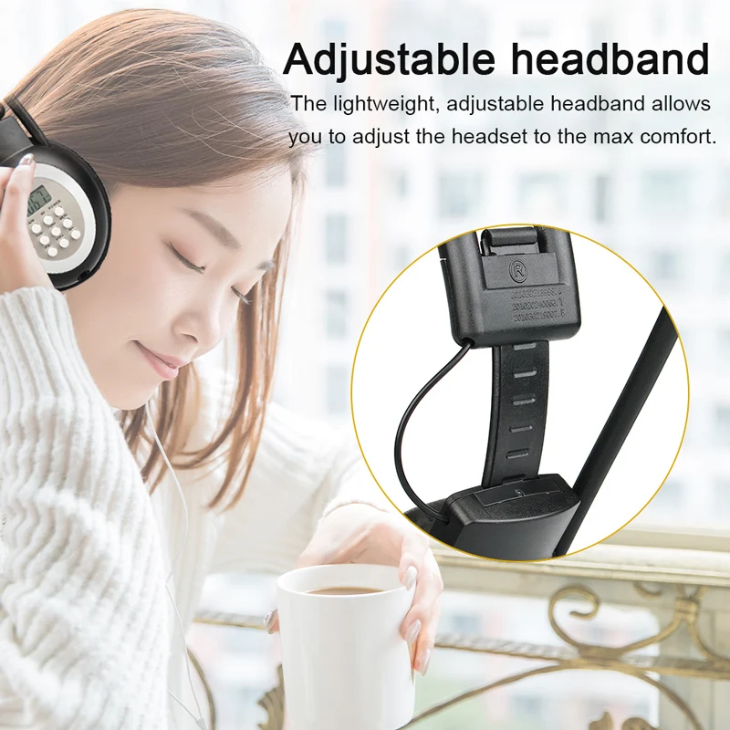 RETEKESS TR101 FM Headphone Radio Receiver Wireless Headset Radio Earphone Receiver Conference Interpretation Meeting Translate images - 6