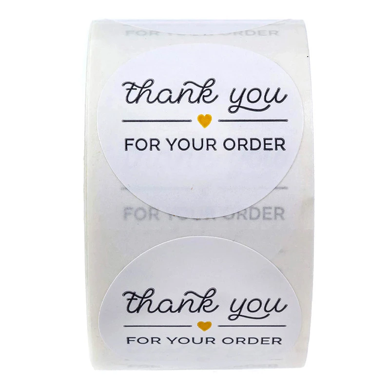 500 Pcs Roll White Classic Toys Thank You For Your Order Stickers Round Scrapbooking Stationery Sticker Cake Baking Stickers Stickers Aliexpress