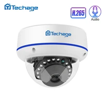 Techage H.265 1080P 2MP 4MP 5MP Крытый Купол 48 В POE IP камера Аудио антивандальный IPC P2P Onvif видео CCTV видеонаблюдения