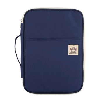 

A4 Document Storage Bag Waterproof Oxford Cloth Multifunctional Business Organizer Bag File Folder Stationery Organizer Zipper (