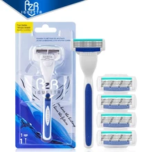 RZRIGUETTA 8 шт./компл. лезвия бритвы Для мужчин высокое качество Сталь лезвия для бритья картридж 4-х слойное лезвие бритвы борода для удаления волос на теле