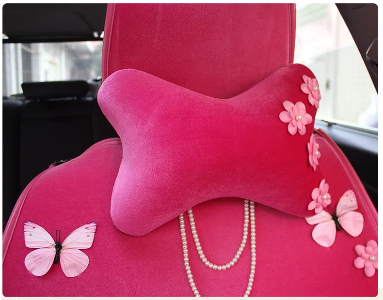 Cute Daisy Car Pillows Headrest Neck Waist Pillows Auto Car Styling Interior Decoration Accessories