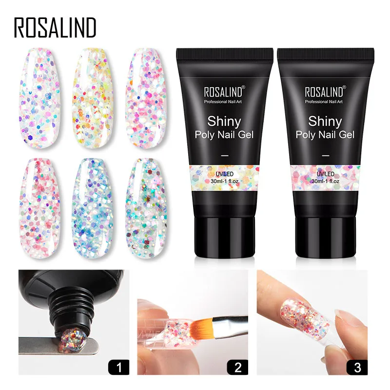

Rosalind Crystal Extension Glitter Extension Nail Polish Gel Transparent Nail Gel Polish Nail Art UV LED Nail Gel 30ml