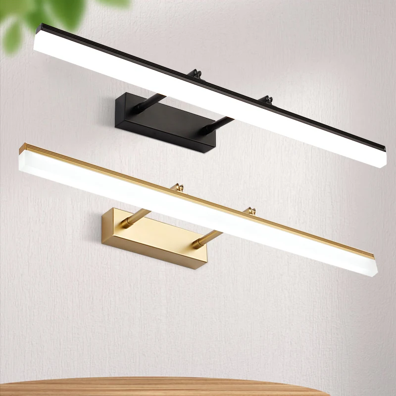 LED wall lamp bathroom golden black white chrome aluminum mirror lighting vanity indoor adjustable angle lamps | Лампы и освещение