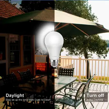 

Dusk to Dawn Auto ON/OFF LED Bulb 85-265V E27 Light Sensor Globe Lamp Bulb Automatic Light Bulb For Home Porch Hallway Garden