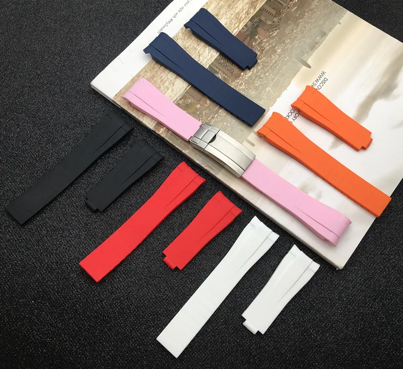 

Top quality 20mm watchband nature Rubber silicone Watch Band For ROLE strap for Daytona Submarine Sub-mariner GMT no logo tools