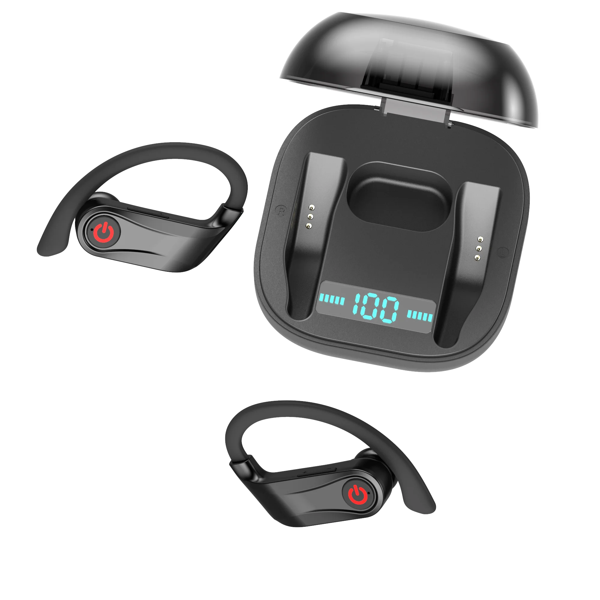 Sport Bluetooth 5.0 Earphone Wireless Stereo With Mic Big Power Bass Headset TWS Handsfree Earbuds Headphone | Электроника