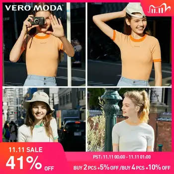 

Vero Moda Women's Stretch Slim Fit Candy Color Knitted Short-sleeved T-shirt Tops | 320145503