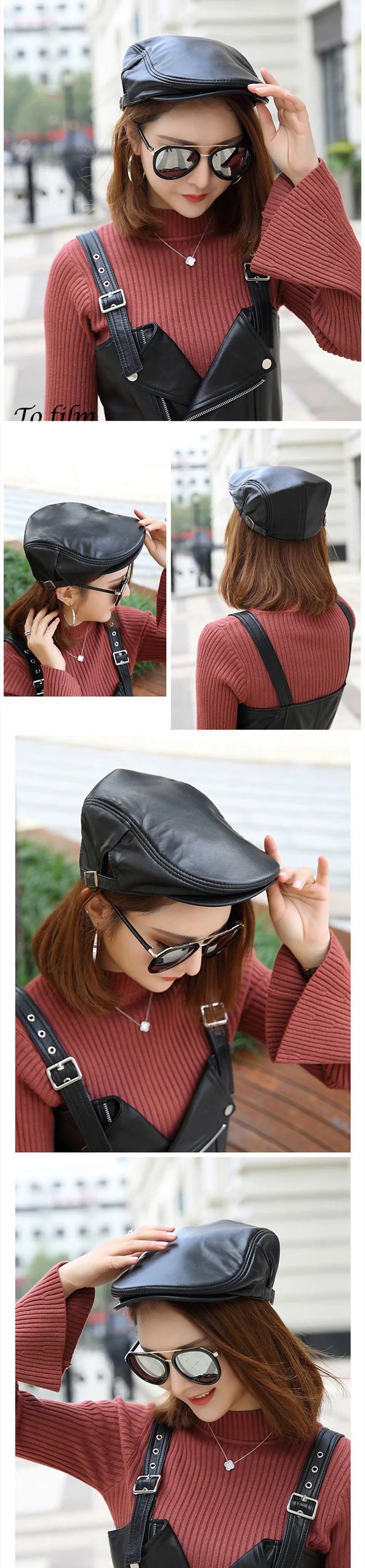 SILOQIN шляпа из натуральной кожи Snapback унисекс осень-зима новые береты из овечьей кожи с регулируемой костью для отдыха, сохраняющая тепло шапка