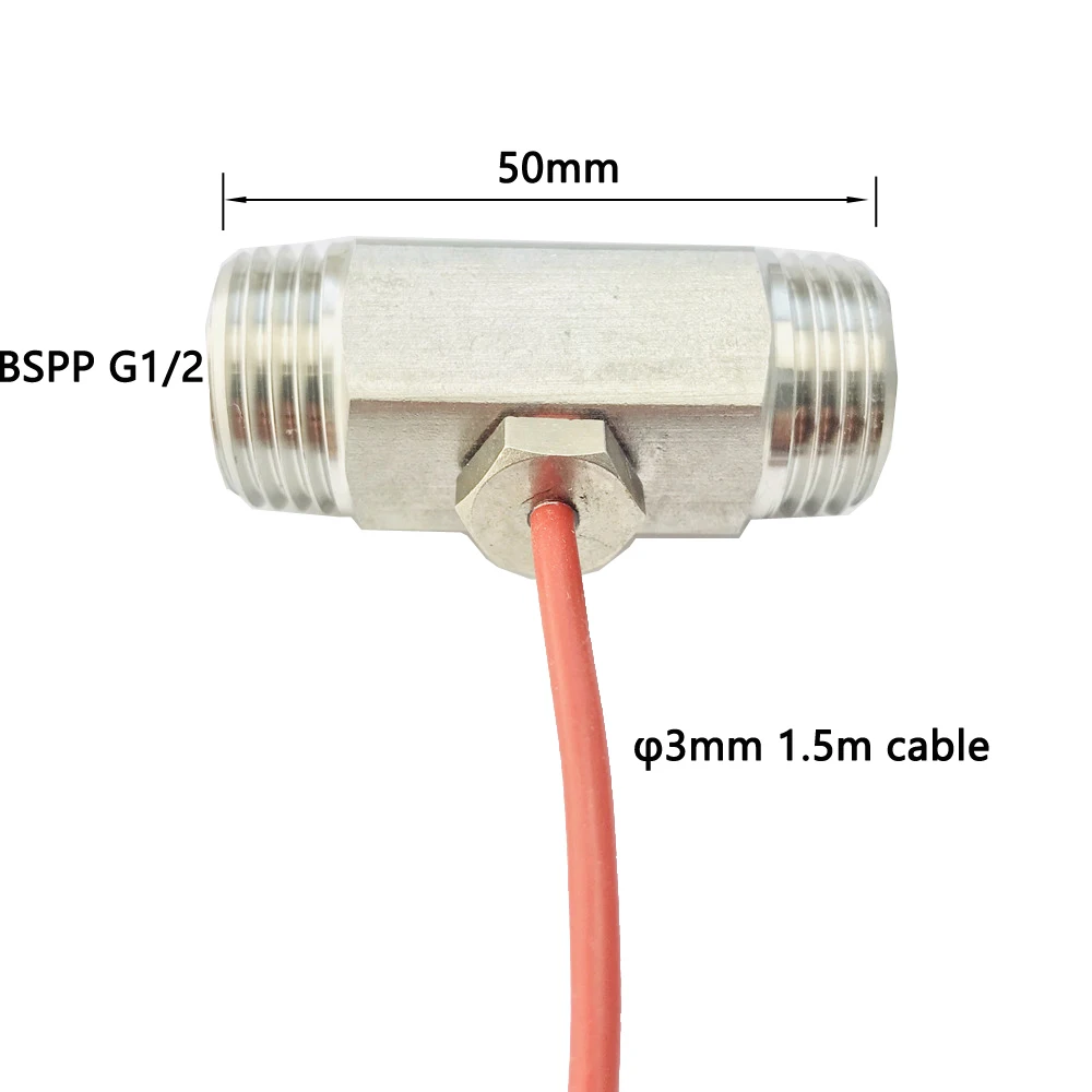 

150cm PT100 Temperature Sensor 3 Wires with Silicone Gel Coated Probe M8 on Nipple G1/2" 0-180 centigrade iSentrol