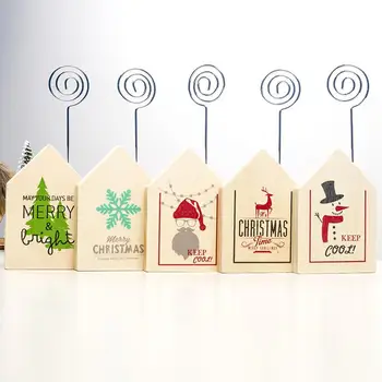 

Christmas Tag Pattern Printed Wooden Note Delicate Ornaments Office Desktop Decoration