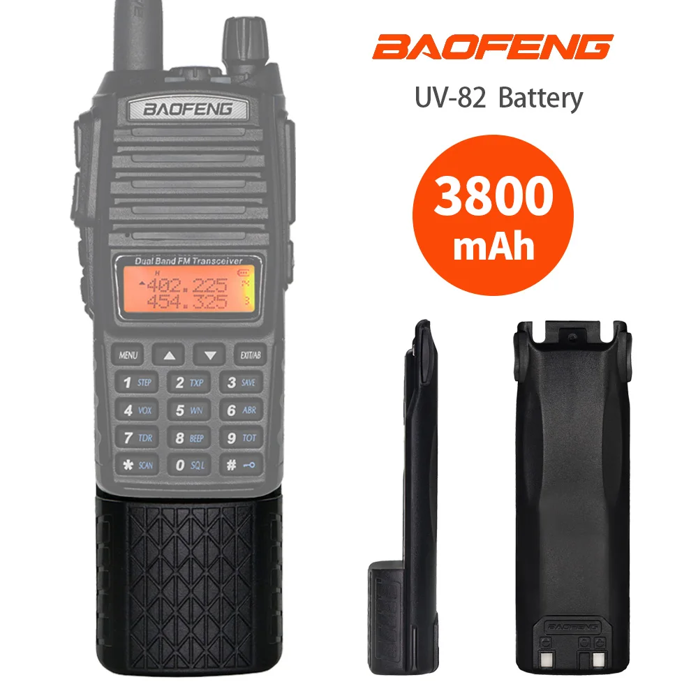 Baofeng-batería de iones de litio para walkie-talkie 100%, Original, BL-8, 3800mAh, intercomunicador inalámbrico, UV-82