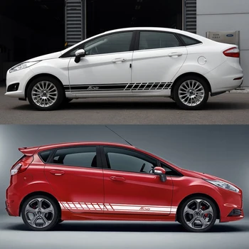 

2PCS Car Door Side Vinyl Stickers For Ford Fiesta Mondeo Fusion Explorer Escape Shelby Edge Ecosport Kuga Mustang Accessories
