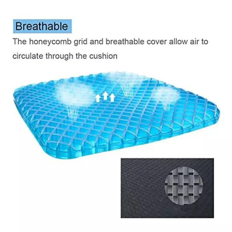 3D Breathable Chair Sitter Latex Silicone Gel Cushion Honeycomb Summer Ice Cool car Cushion Orthopedic Seat Pad Drop shiping 5