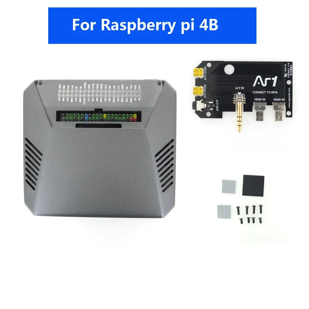 Raspberry Pi 4 Модель B чехол корпус из алюминиевого металла ABS корпус с выключателем питания+ вентилятор охлаждения+ радиаторы для Raspberry Pi 4