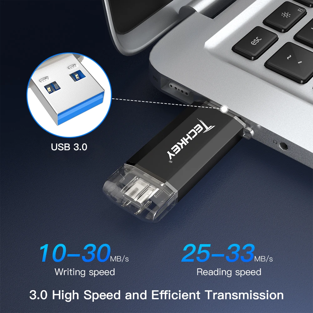 Usb флеш накопитель TECHKEY usb 3 0 Type C на 16/32/64/128 ГБ|USB флэш-накопители| |