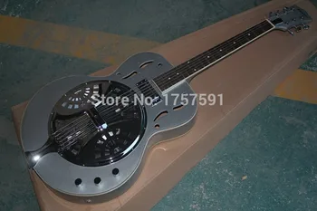 

Free Shipping Wholesale High Quality maestro Dobro Resonator Silver grey Electric Guitar In stock