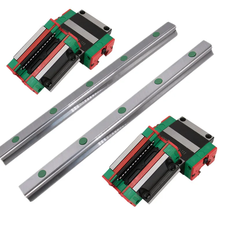2RAIL 4HGW20CC 2 шт. HGR20 HGH20 квадратный линейный направляющий рельс любой длины+ 4 шт. блок слайдов вагоны HGH20CA/flang HGW20CC ЧПУ гравировальный станок - Цвет: 2RAIL 4HGW20CC