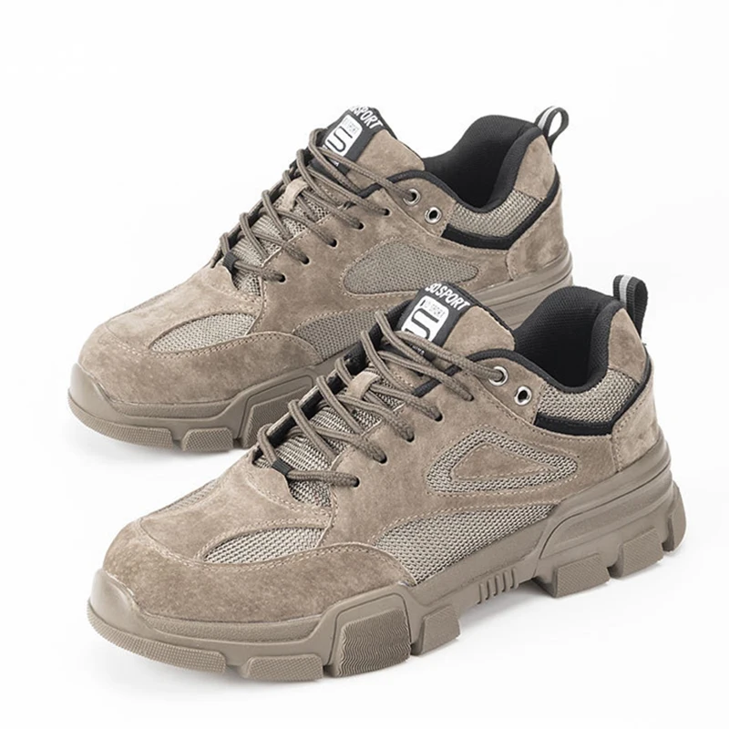 

Men Steel Toe Work Boots Indestructible Anti-piercing Anti-smash Safety Boots Winter leather Timber land Shoes