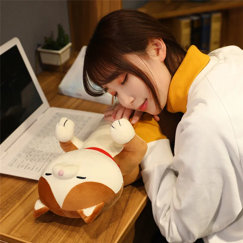 Plush Toys Animal Cat Dog Cute Creative Long Soft Toys Office Lunch Break Nap Sleeping Pillow Cushion Stuffed Gift Doll for Kids