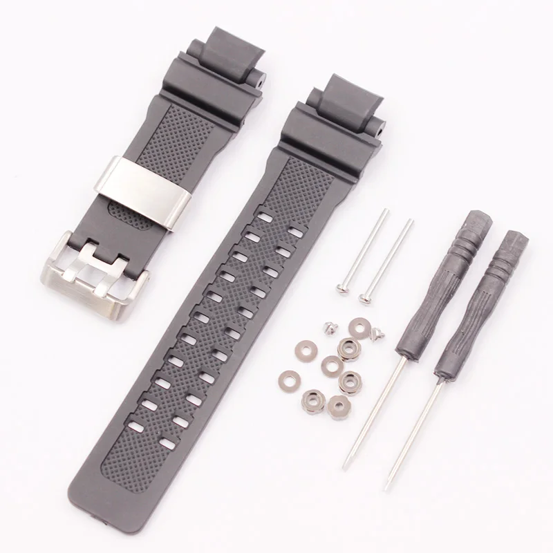 Strap plus screw Аксессуары для часов с пряжкой, резиновый ремешок для Casio, ремешок из смолы GW-4000/GA-1000/GW-A1000/1100 для отправки инструментов, мужской спортивный ремешок - Цвет ремешка: Strap plus screw
