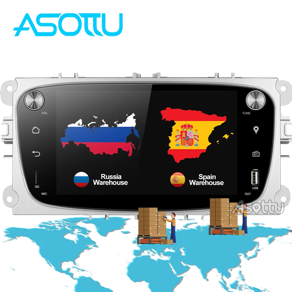 Android 8,1 автомобиль DVD Восьмиядерный для Ford Mondeo C-max Фокус galaxy S-max автомобиль dvd gps радио Видео плеер в тире dvd 1024*600