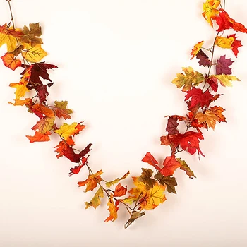 

1 Pcs Autumn Maple Leaves Garland Fall Hanging Plant for Home Garden Wall Doorway Backdrop Fireplace Decoration