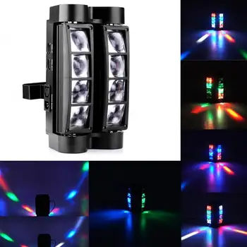 

Halloween 8LED Beam Spider Light DJ Moving Head Lights DMX Control Stage Lighting Effect For Dance Disco Christmas Wedding Party