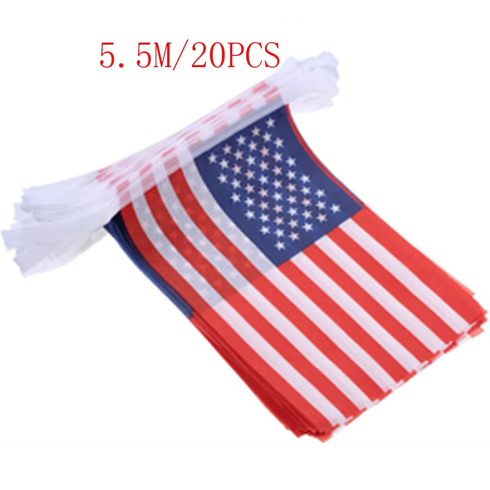Американские флаги 5 м/20 шт. мини американские развевающиеся палки Independence USA маленькие флаги упаковка 4 июля