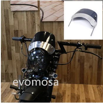 

5-7 inch Motorcycle Retro Cafe Racer Headlight Windshield Instrument Visor Fit For Honda Yamaha XJR 1300 Suzuki GSX 1400 Royal