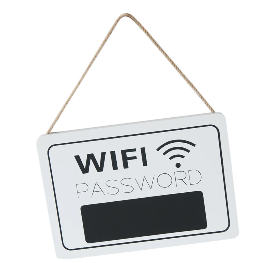 WiFi Password Sign - WiFi Password Hanging Board, Wall-Mount Wooden WiFi Sign for Home and Business