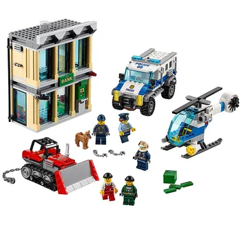 

Bulldozer Break-in City Police 60140 Building Blocks Bricks Model toys for Childrens kid gift 591Pcs