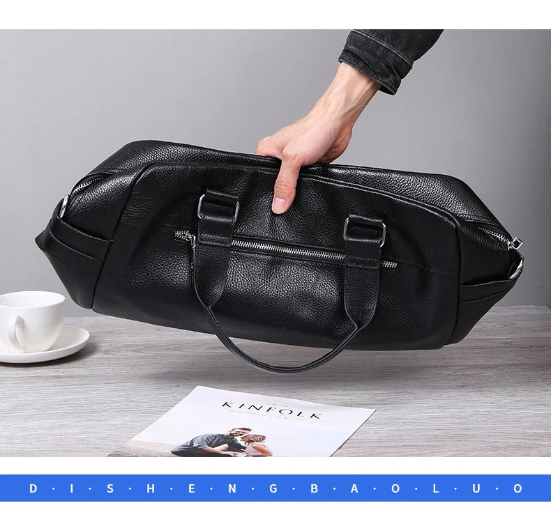 Cow Genuine Leather Alligator Travel Bags Luxury Men Large Capacity Portable Male Shoulder Bags Brand Real Leather Travel Duffle