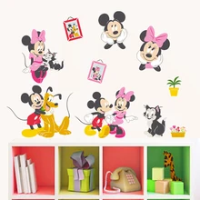 Cartoon Mickey Minnie Goofy Wall Stickers For Kids Rooms Home Decor Living Room Disney Wall Decals PVC Mural Art Diy Wallpaper Cartoon Mickey Minnie Goofy Wall Stickers For Kids Rooms Home Decor Living Room Disney Wall Decals PVC Mural Art Diy Wallpaper