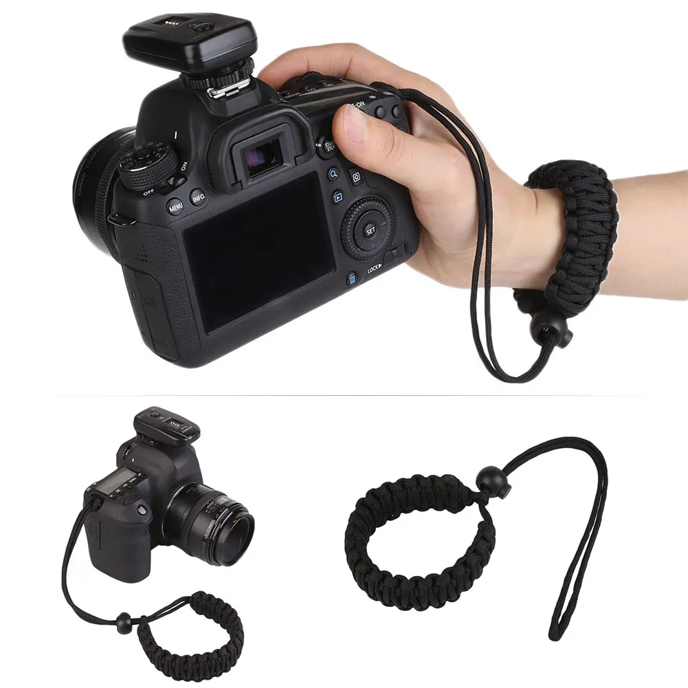 Digital Camera DIY Weaving Hand Belt Anti Losing Droping Resistance Grip Strap - Цвет: Black
