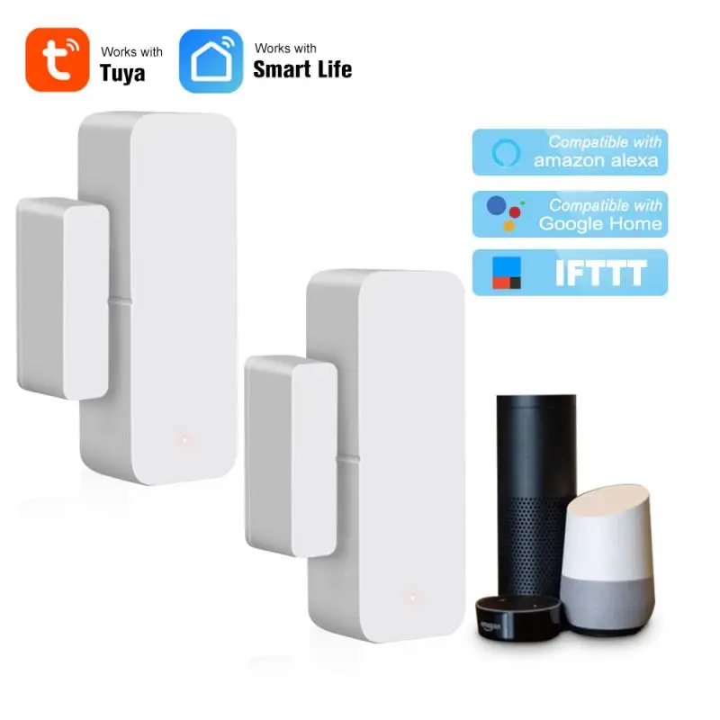 1/2/3/4/5PC Wifi inalámbrico de ventana y puerta Sensor Wifi magnético Detector de sensores inteligentes de puerta inteligente de alarma de seguridad para Alexa de Google