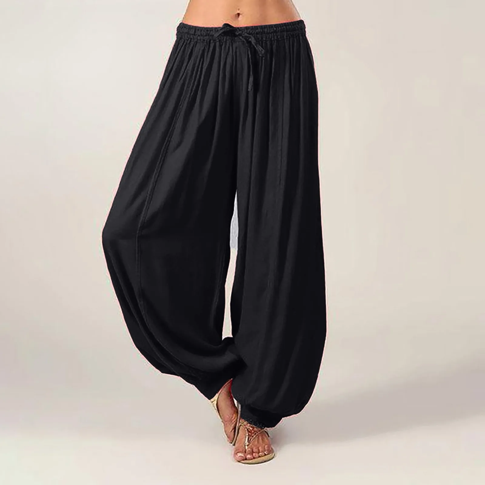 Fashion Bohemian Loose Pant Trousers Women Plus Size Solid Color Casual Loose Harem Pants Pants Штаны для йоги Freeship 2