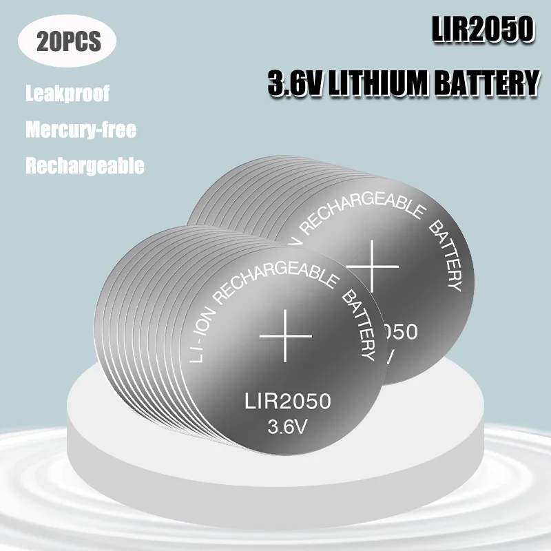 New! 20pcs/lot LIR2050 3.6V Li-on Rechargeable Button Coin Cell Battery Can Replace CR2050 for watches | Электроника