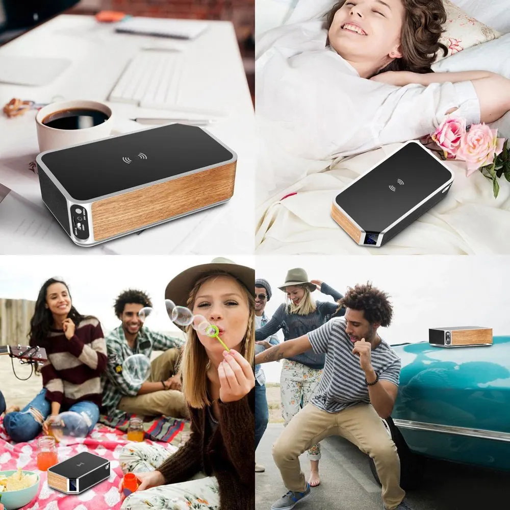 Wireless Bluetooth V5.0 Speaker with Alarm Clock