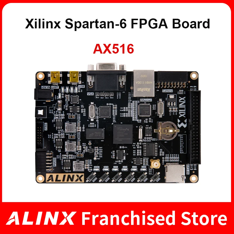 ALINX AX516: XILINX Spartan-6 XC6SLX16 FPGA макетная плата LX16 DDR3 Gigabit Ethernet | Компьютеры и офис
