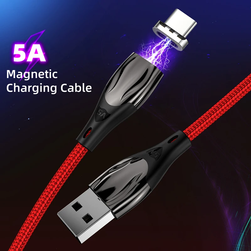 Магнитный кабель Type C 5A для быстрой зарядки Huawei Mate30 Pro QC 4 0 зарядный USB Android Xiaomi Samsung