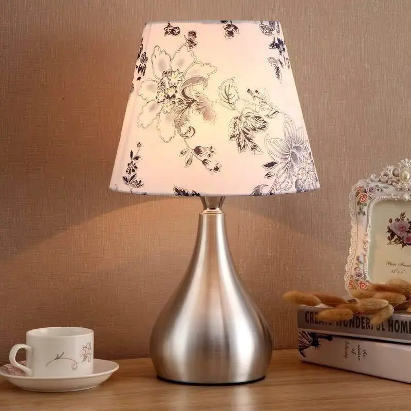 15 styles fabric table lamp modern Desk Lamp with E27 Bulb Bedside Night Light For Bedroom Living Room